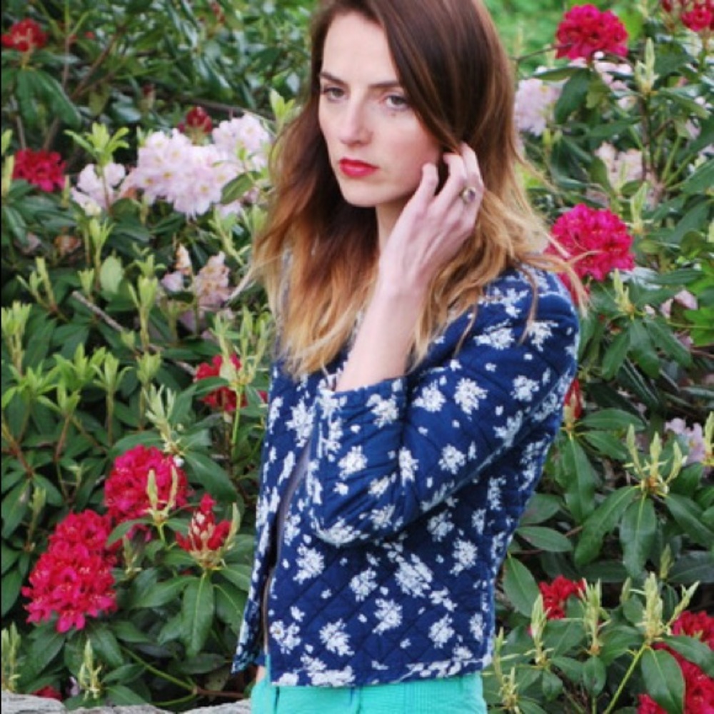 J. Crew Indigo Quilted Jacket